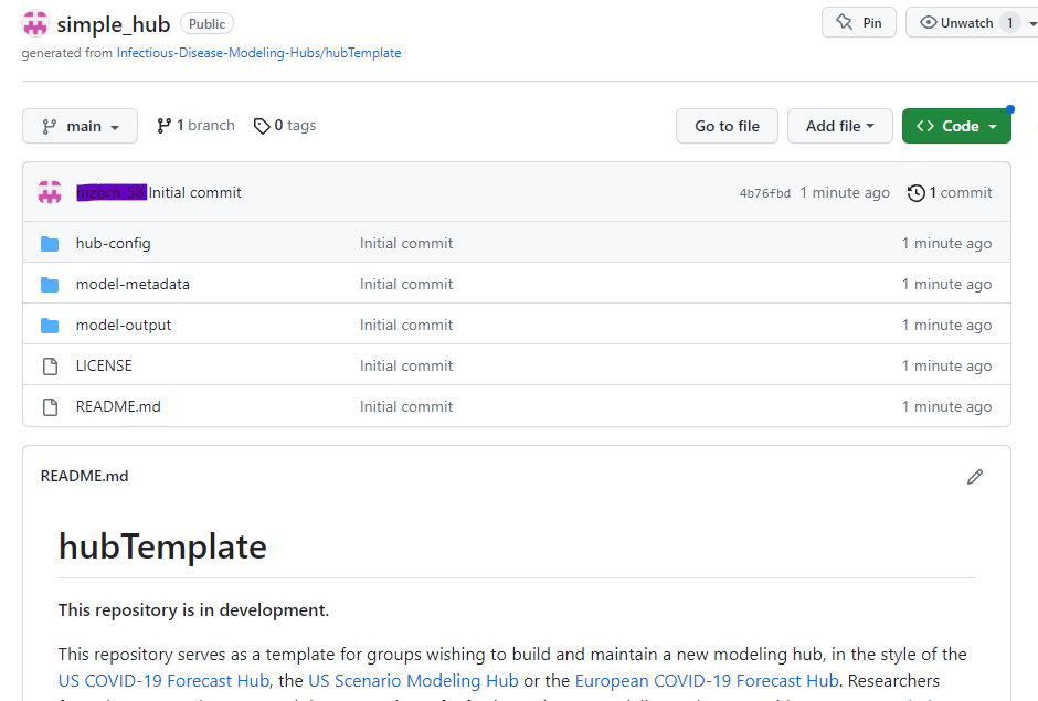 Example of saved repository